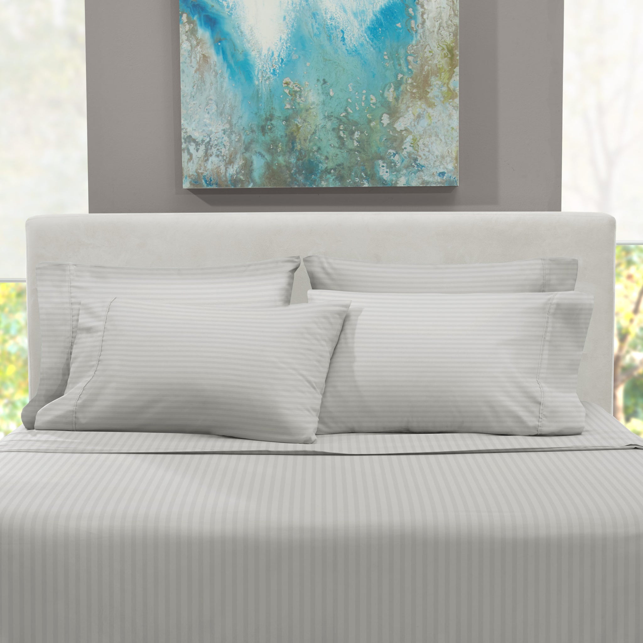 新品Luxury Dobby Stripe Bed Sheet Setフルサイズ Dobby Stripe 4 Piece Bed Sheet Set – Nestl